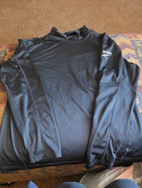 Reebok Black Long-Sleeve Athletic Top with Subtle Logo